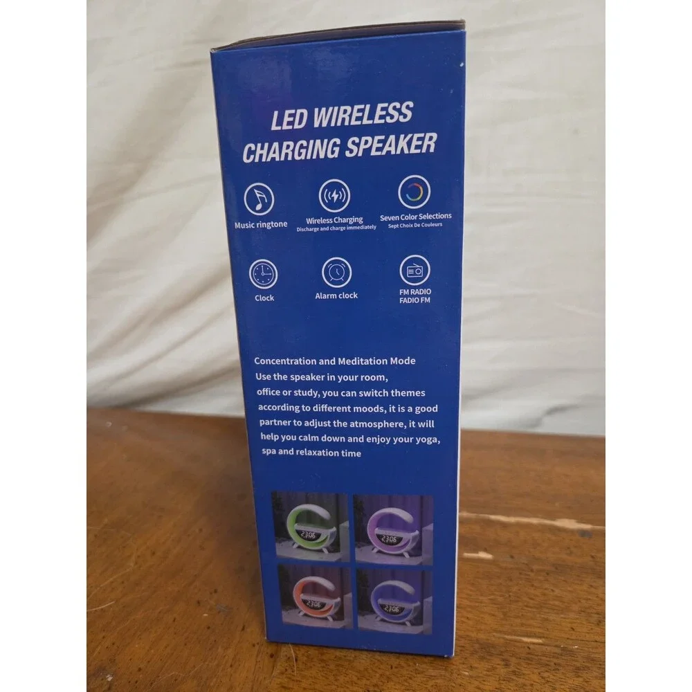 Smart Wireless Charging Table Lamp Multifunctional Bluetooth Speaker NIB New